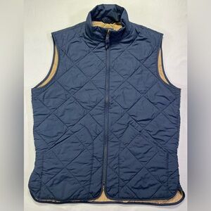 J. Crew Men's Quilted Puffer Blue Tan Vest - S